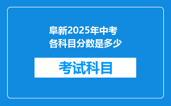 阜新2025年中考各科目分数是多少
