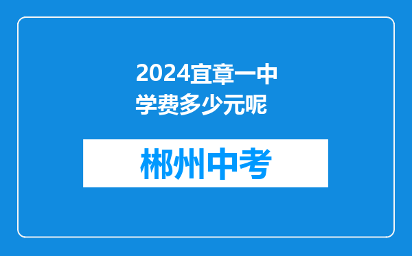 2024宜章一中学费多少元呢