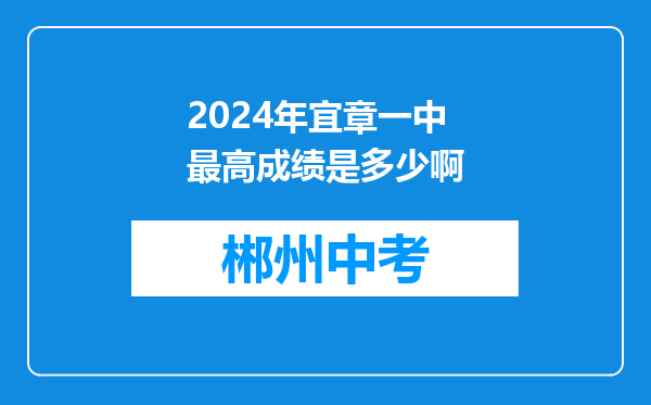 2024年宜章一中最高成绩是多少啊