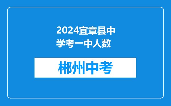 2024宜章县中学考一中人数