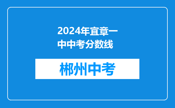 2024年宜章一中中考分数线
