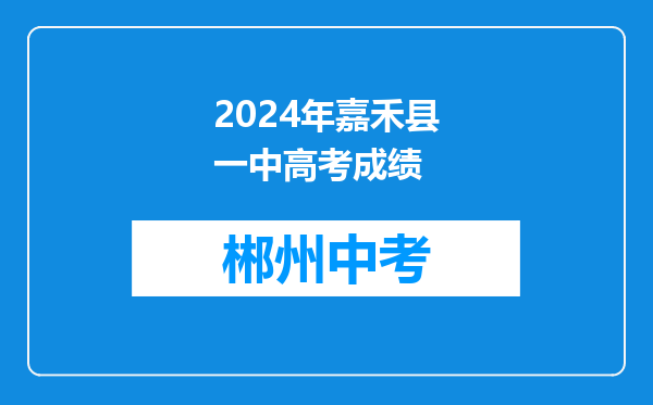 2024年嘉禾县一中高考成绩