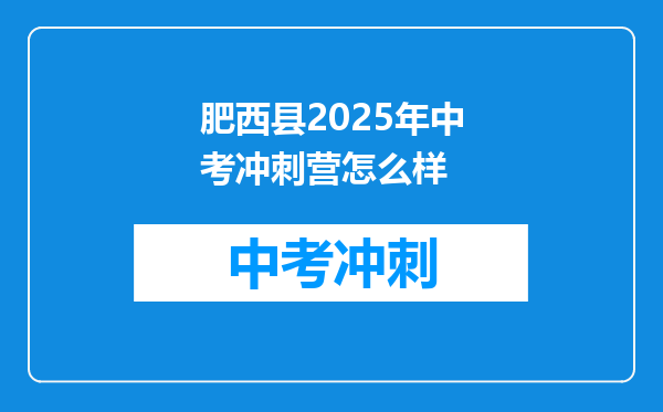 肥西县2025年中考冲刺营怎么样
