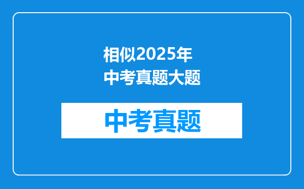 相似2025年中考真题大题