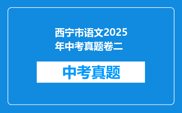 西宁市语文2025年中考真题卷二