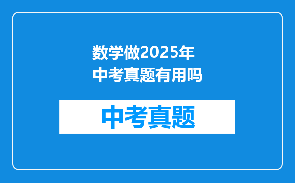 数学做2025年中考真题有用吗