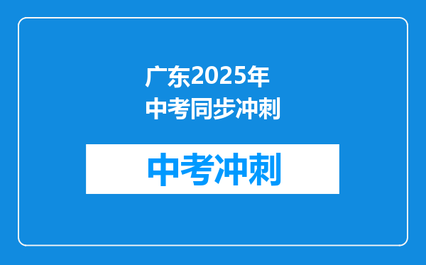 广东2025年中考同步冲刺