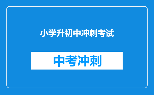 小学升初中冲刺考试