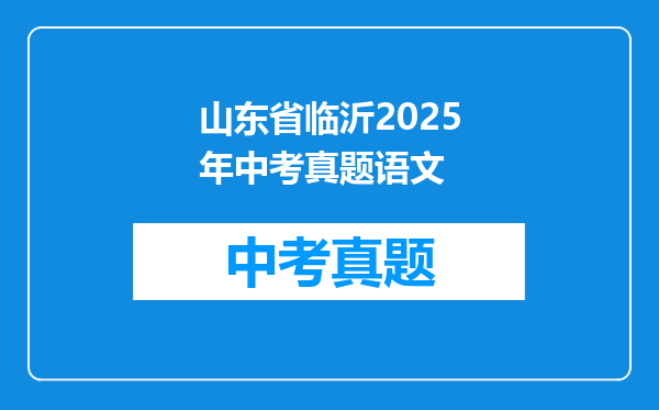 山东省临沂2025年中考真题语文