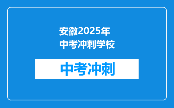 安徽2025年中考冲刺学校