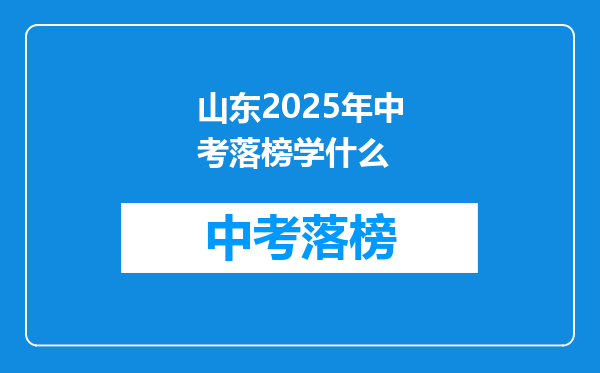 山东2025年中考落榜学什么