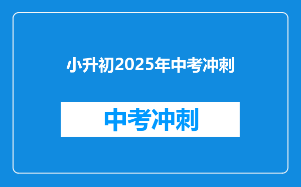 小升初2025年中考冲刺