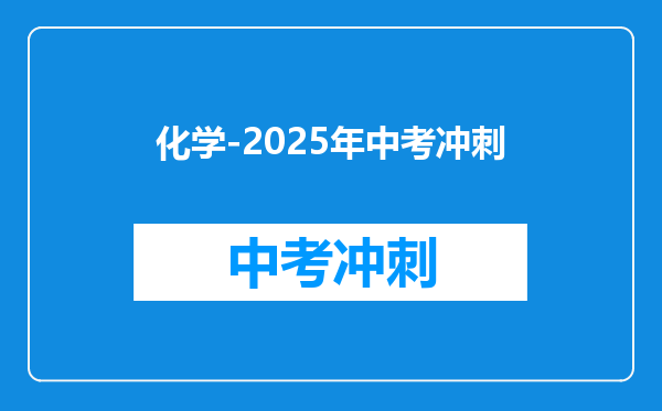 化学-2025年中考冲刺