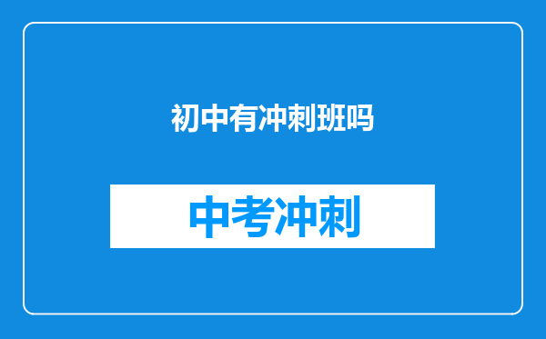 初中有冲刺班吗