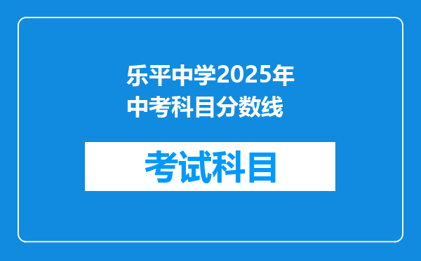 乐平中学2025年中考科目分数线