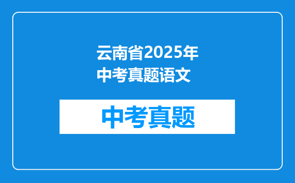云南省2025年中考真题语文