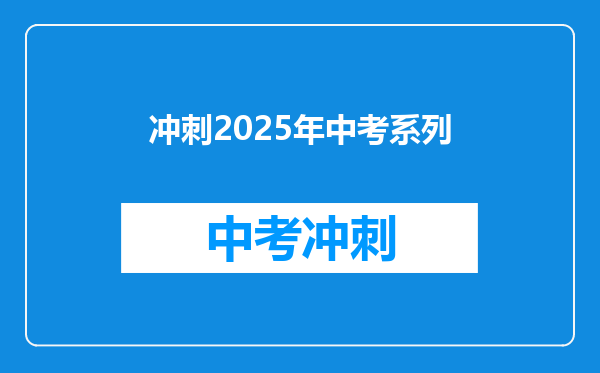 冲刺2025年中考系列
