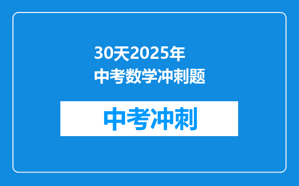 30天2025年中考数学冲刺题