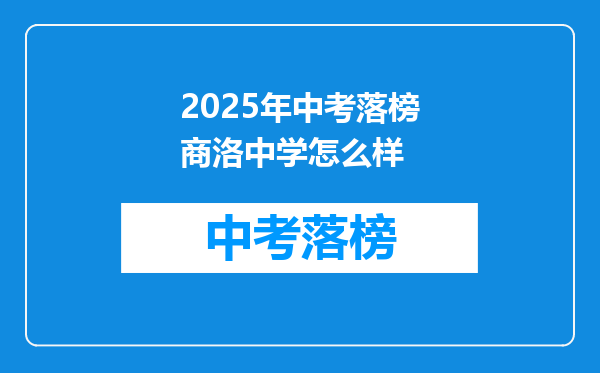 2025年中考落榜商洛中学怎么样