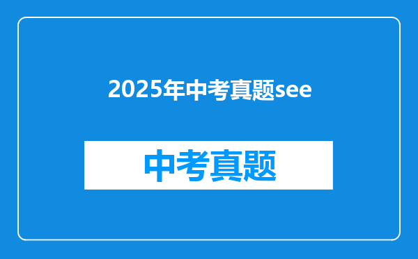 2025年中考真题see
