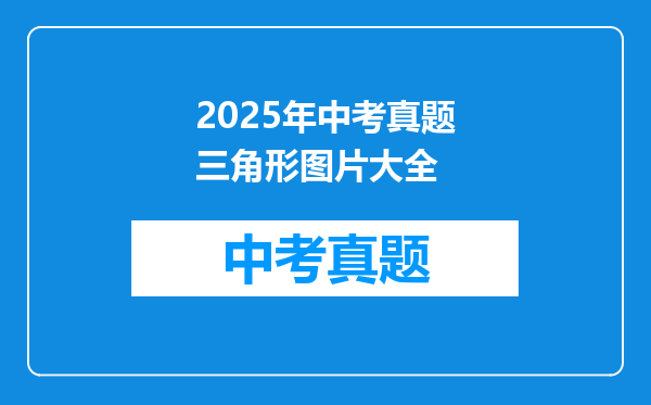 2025年中考真题三角形图片大全
