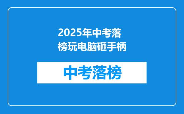 2025年中考落榜玩电脑砸手柄