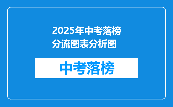 2025年中考落榜分流图表分析图