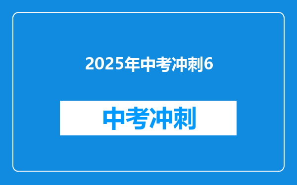 2025年中考冲刺6