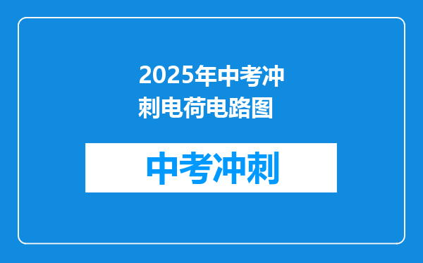 2025年中考冲刺电荷电路图
