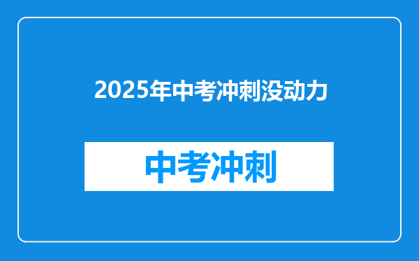 2025年中考冲刺没动力