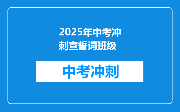 2025年中考冲刺宣誓词班级