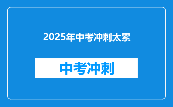 2025年中考冲刺太累