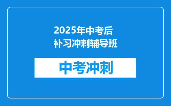 2025年中考后补习冲刺辅导班