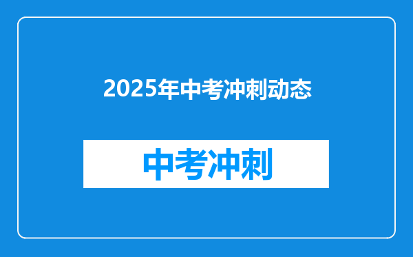 2025年中考冲刺动态