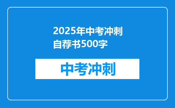 2025年中考冲刺自荐书500字