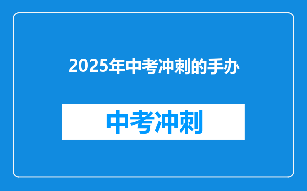 2025年中考冲刺的手办