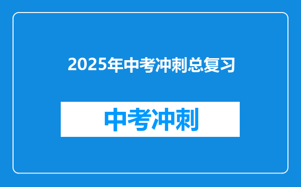 2025年中考冲刺总复习
