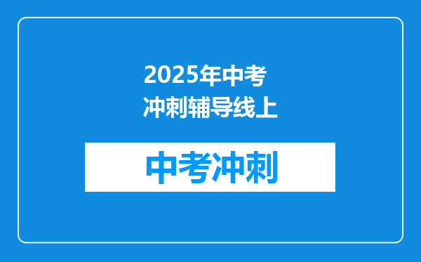 2025年中考冲刺辅导线上