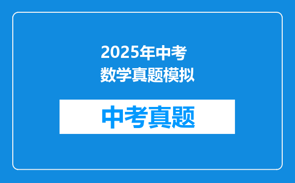 2025年中考数学真题模拟