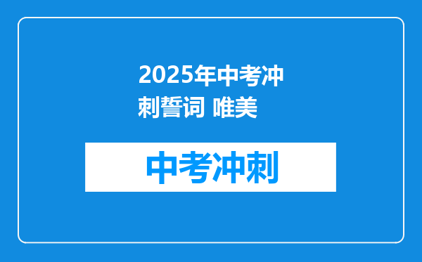2025年中考冲刺誓词 唯美