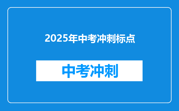 2025年中考冲刺标点