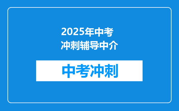 2025年中考冲刺辅导中介