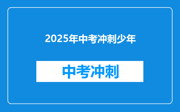 2025年中考冲刺少年