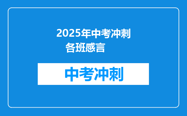2025年中考冲刺   各班感言