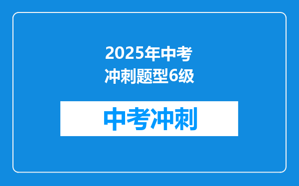 2025年中考冲刺题型6级