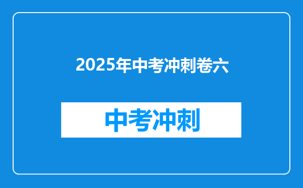 2025年中考冲刺卷六