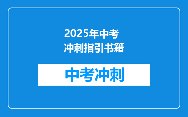 2025年中考冲刺指引书籍