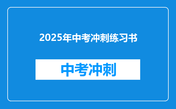2025年中考冲刺练习书