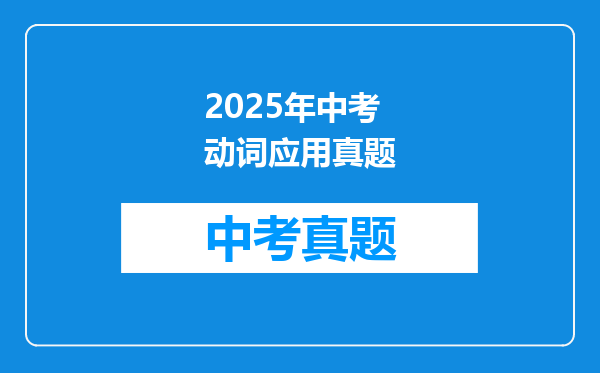 2025年中考动词应用真题