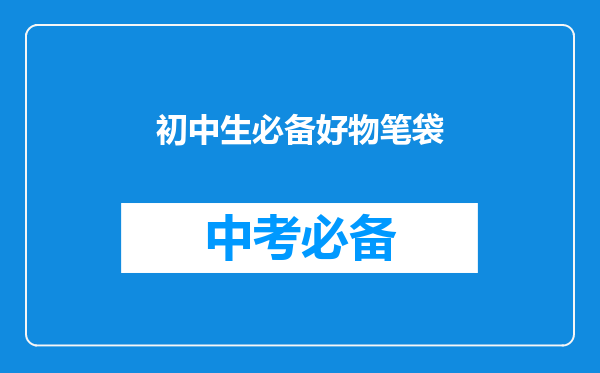 初中生必备好物笔袋